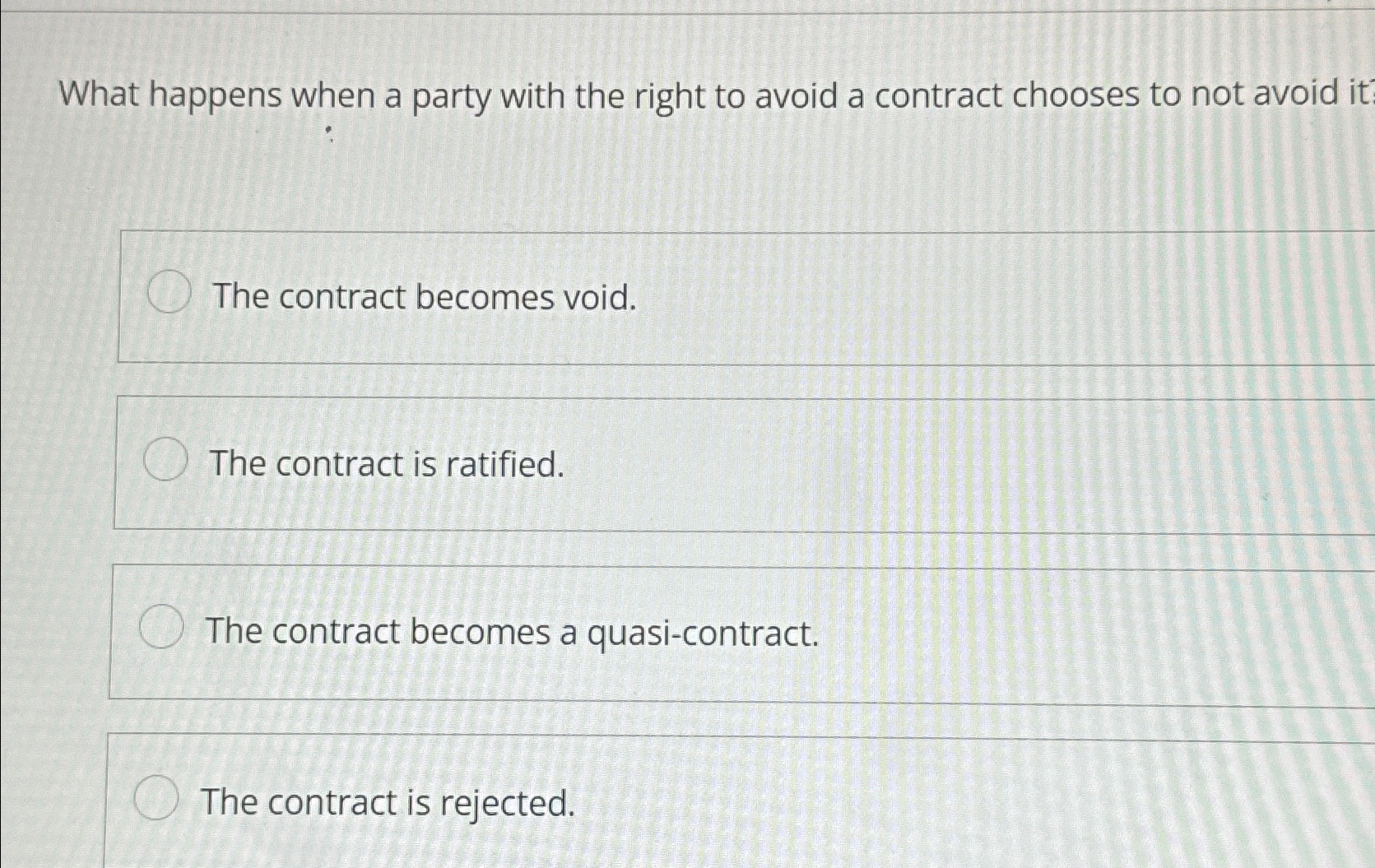  What happens when a party with the right to avoid a