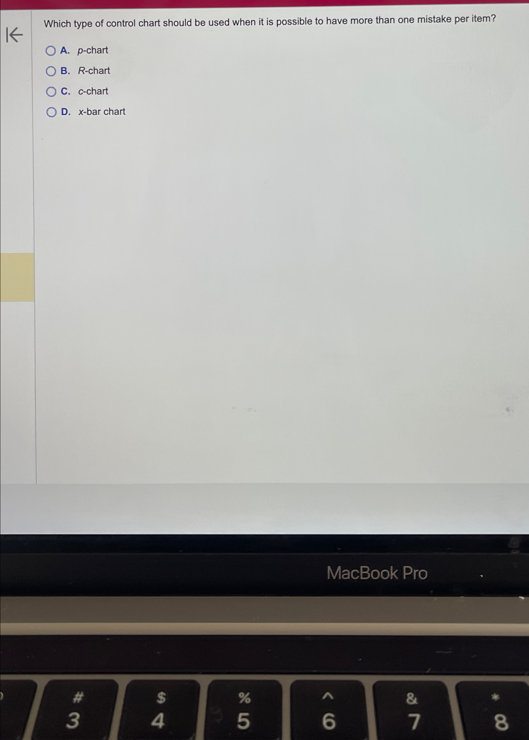  Which type of control chart should be used when it is