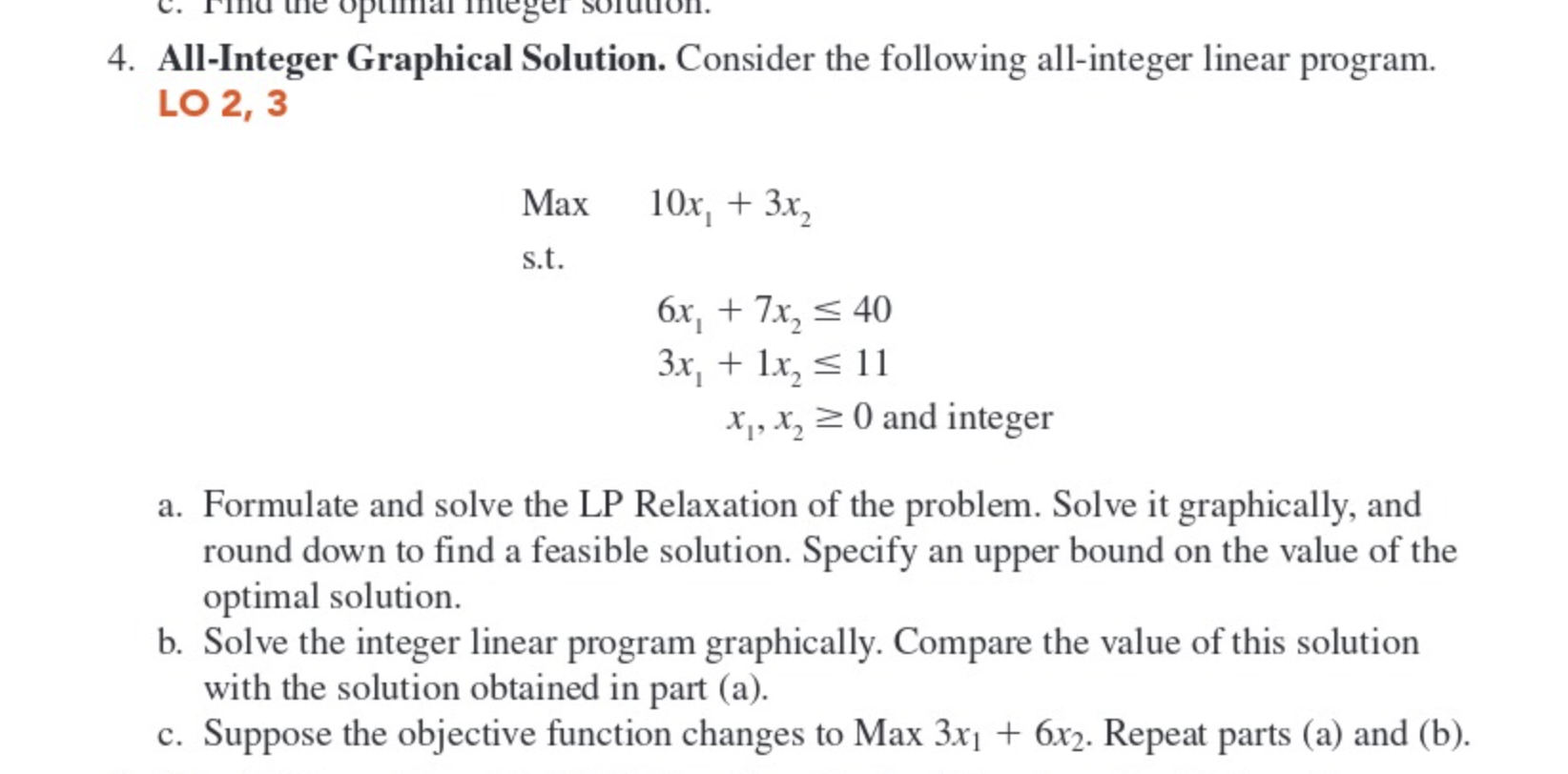  rind the optimal integer Solution. 4. All-Integer Graphical Solution. Consider the
