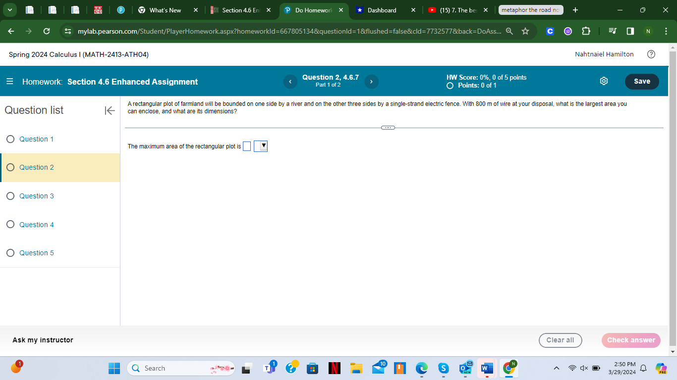 1 The second derivative is y" = 2 sinx . Question 2