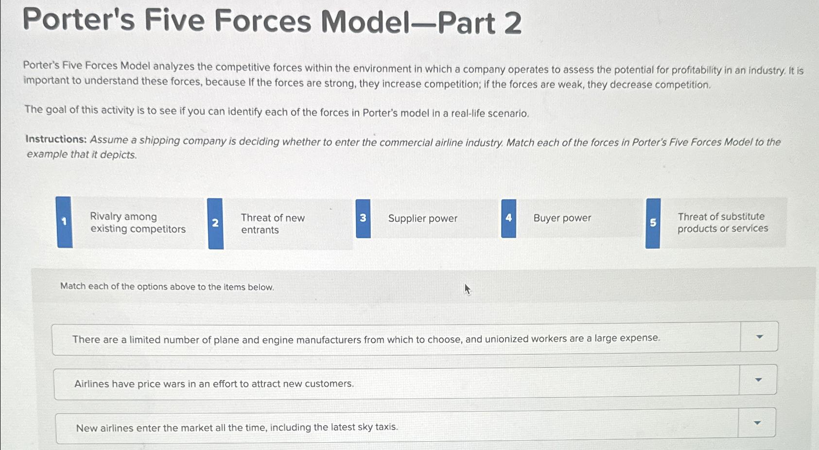  Porter's Five Forces Model-Part 2 Porter's Five Forces Model analyzes the