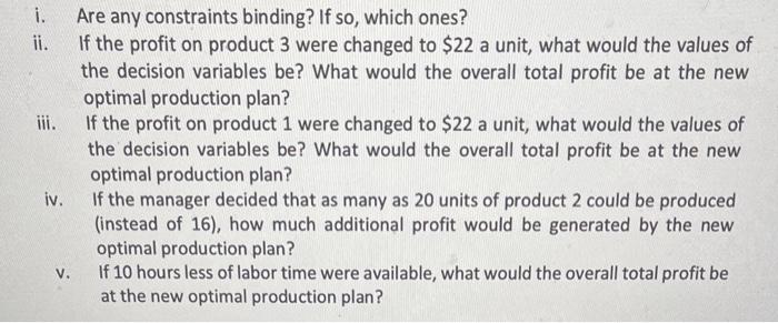 profit from a production plan, where x1 denotes the quantity of product