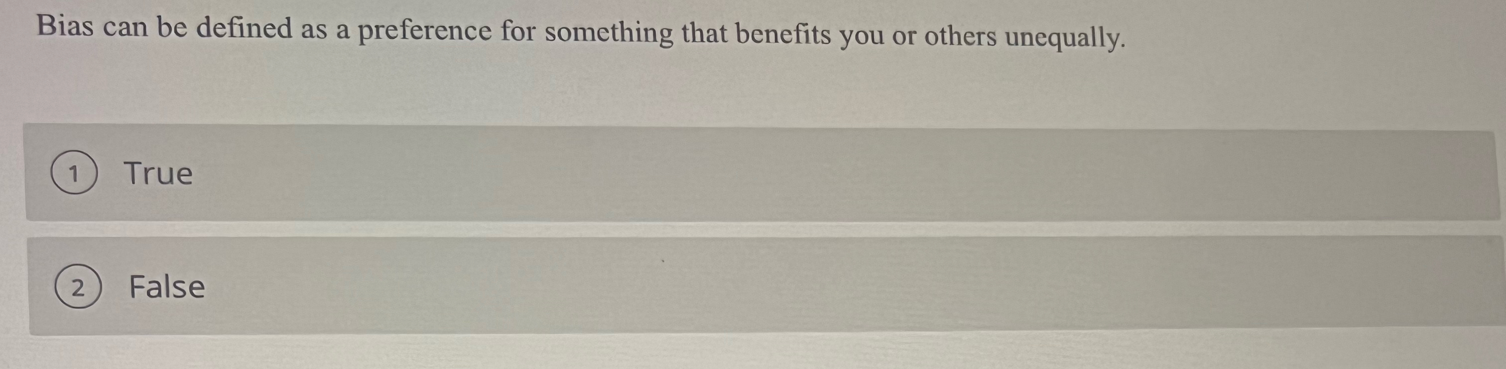  Bias can be defined as a preference for something that benefits
