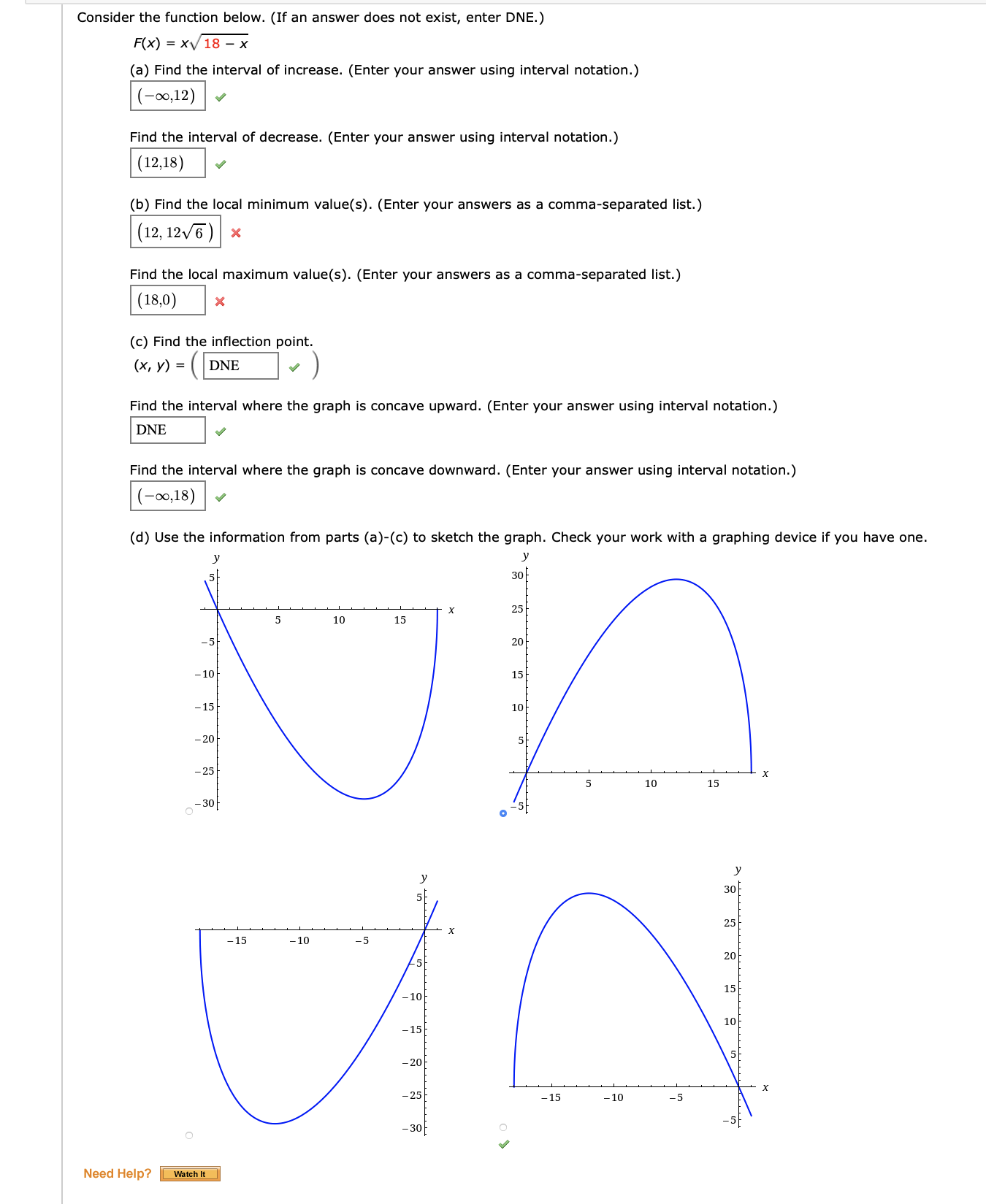 please can anyone help? Consider the function below. (If an answer does