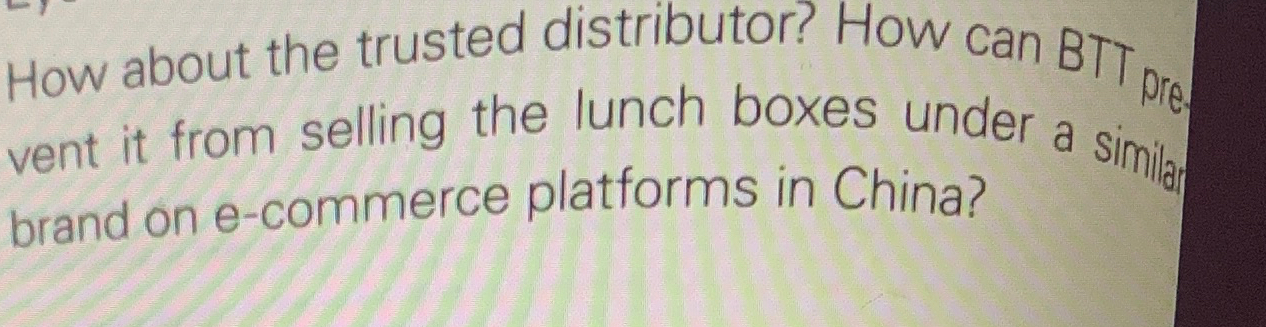  How about the trusted distributor? How can BTT Pre vent it