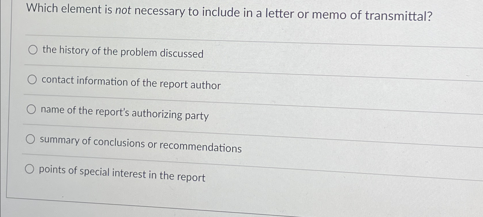  Which element is not necessary to include in a letter or