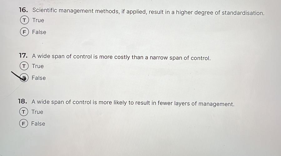  Scientific management methods, if applied, result in a higher degree of