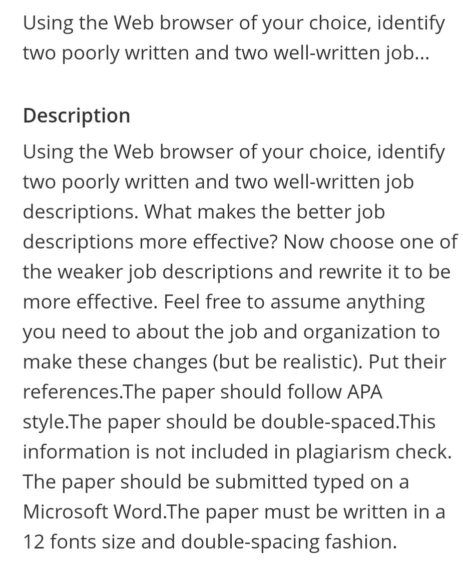  Using the Web browser of your choice, identify two poorly written