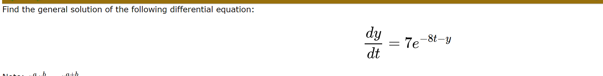 x = 1. dxFind the particular solution of the differential equation dy