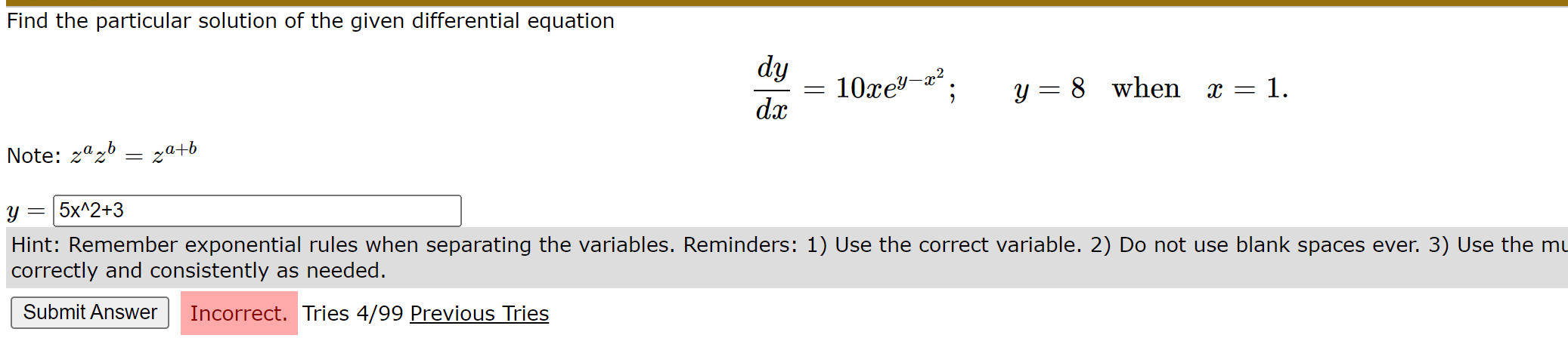 zatbFind the general solution of the following differential equation: dy = 7e-8t-y