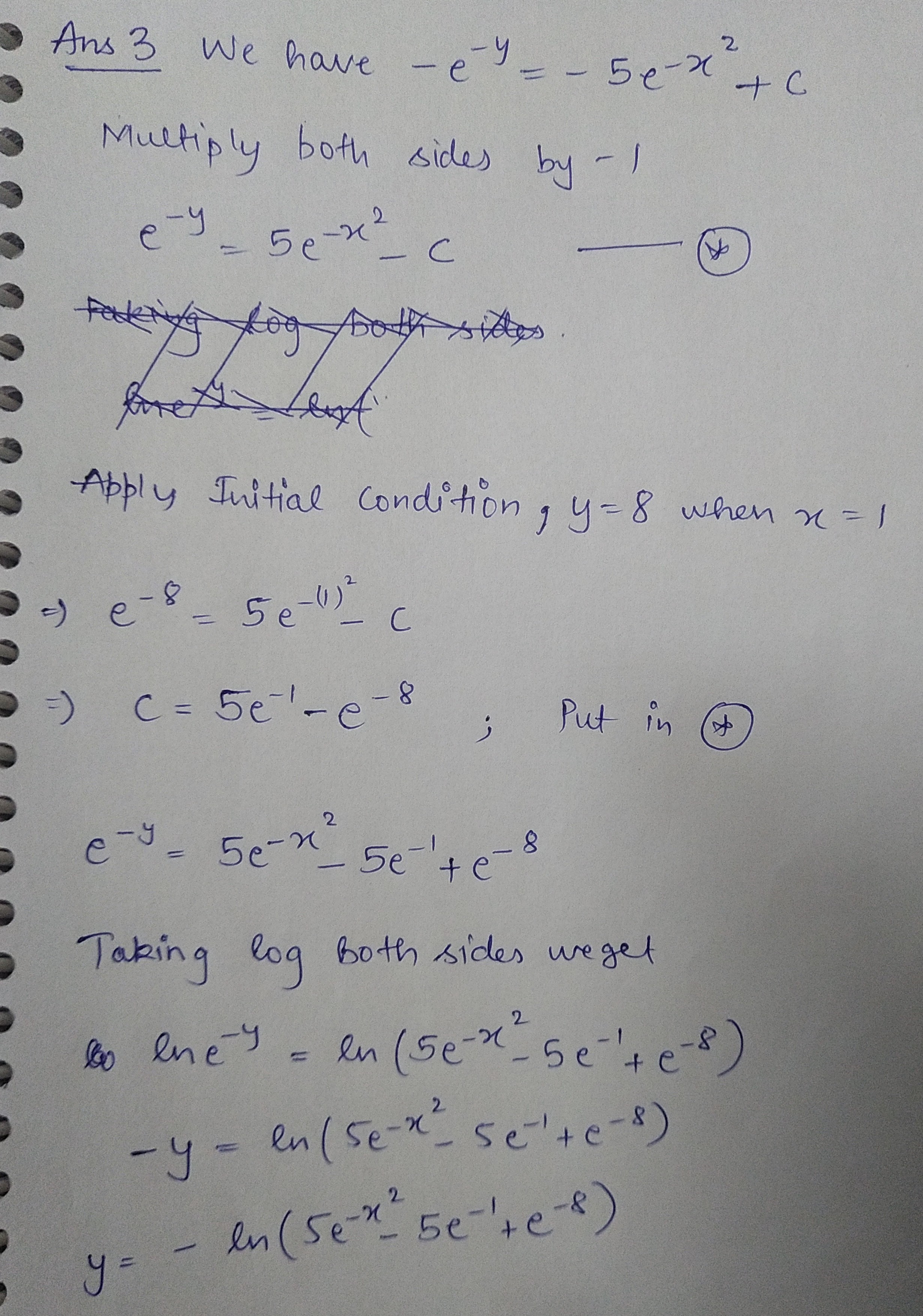 dtFind the particular solution of the equation. dy at + y sint