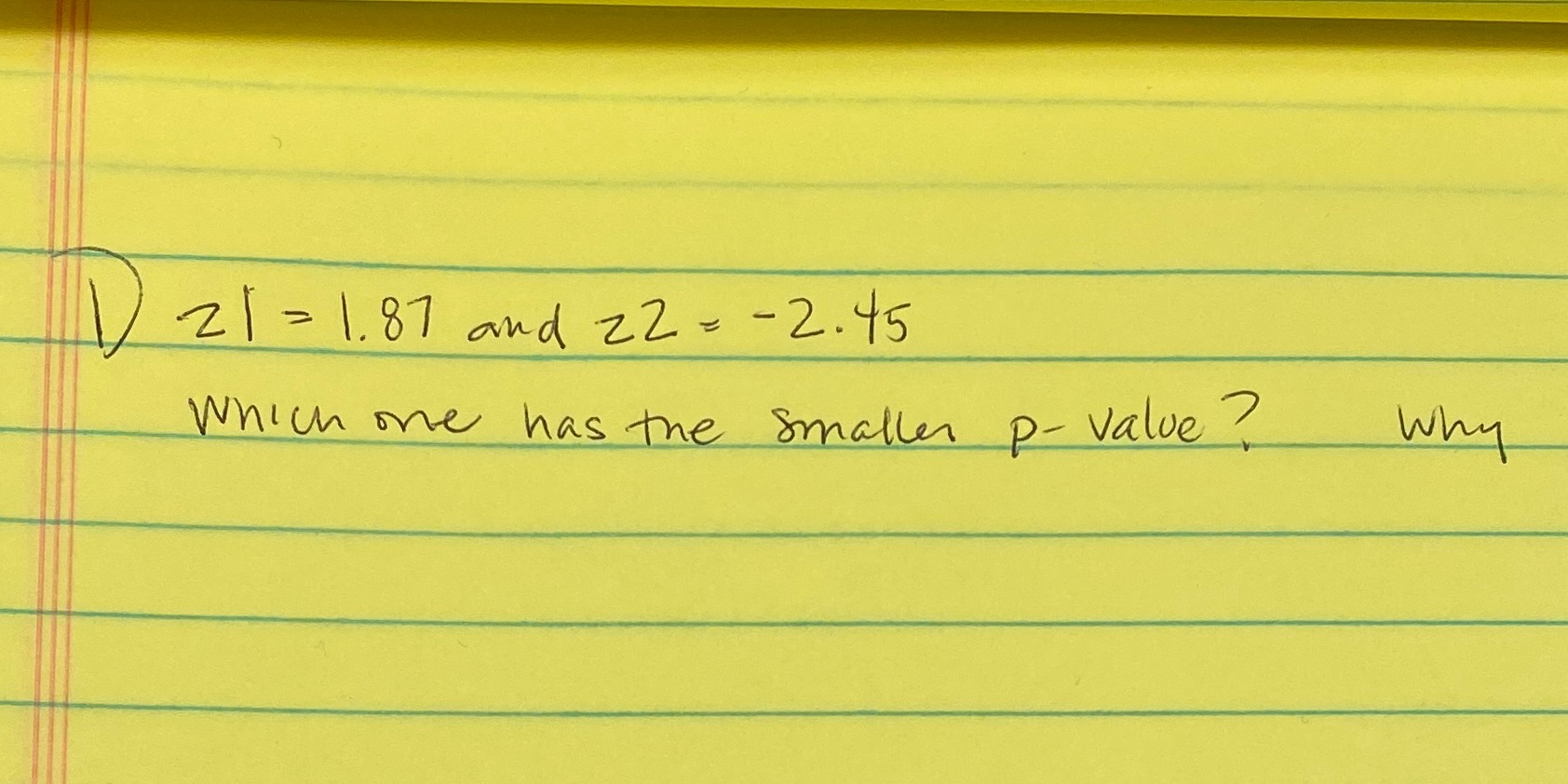 Two different hypotheses.. which is the smaller one and why? \f