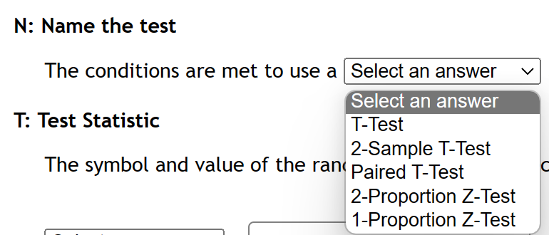 do the MIC of PANIC. Part a.) HYPOTHESIS TEST P: Parameter What