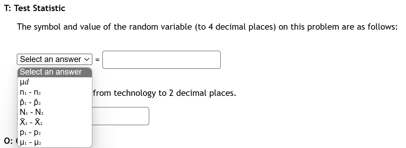 is the correct parameter symbol and wording for population 1? Select an