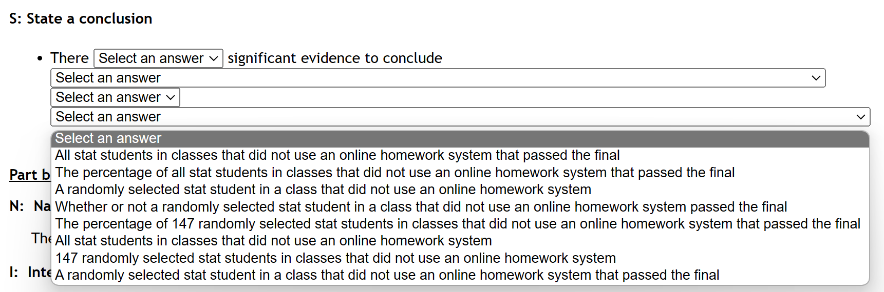 homework system Whether or not a randomly selected stat student in a