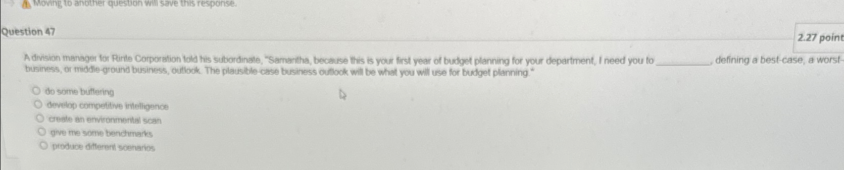  A Moving to antitier question will save thils response. Question 47