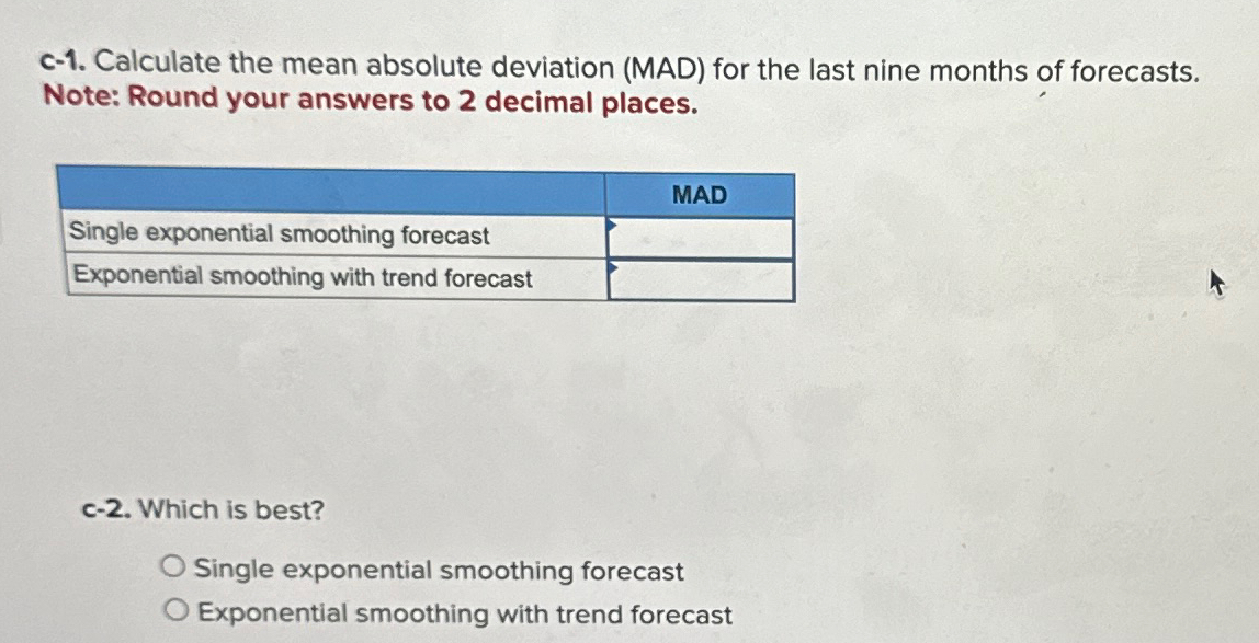  Problem 18-7(Algo) The following table contains the demand from the last