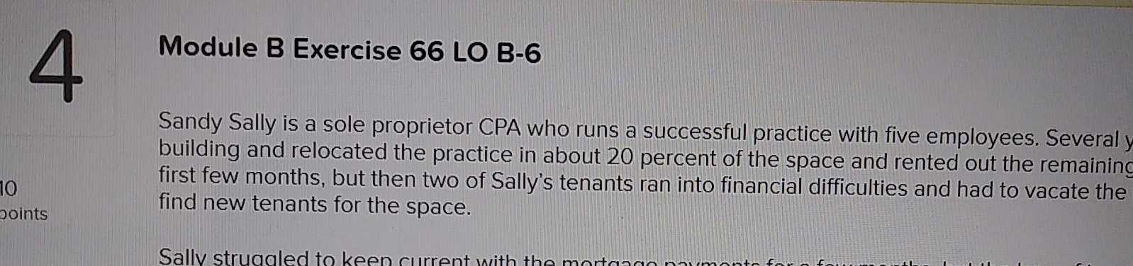  4 Module B Exercise 66 LO B-6 Sandy Sally is a