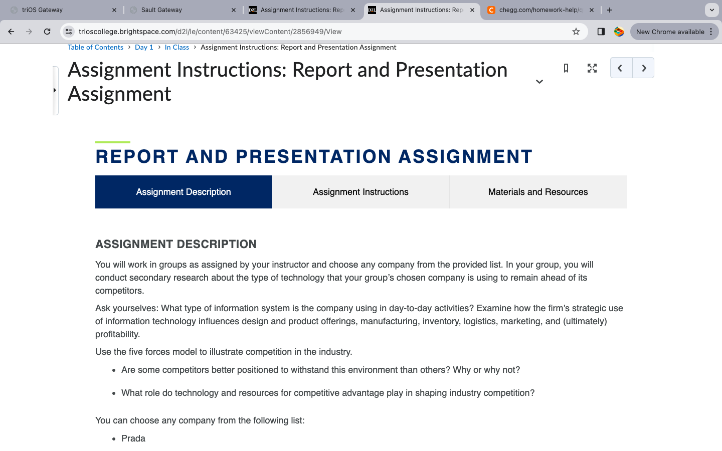  ASSIGNMENT DESCRIPTION You will work in groups as assigned by your
