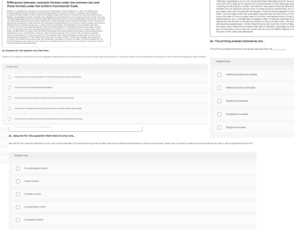  Differences between contracts formed under the common law and those formed