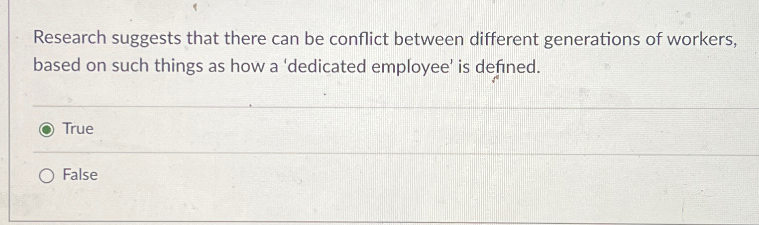  Research suggests that there can be conflict between different generations of