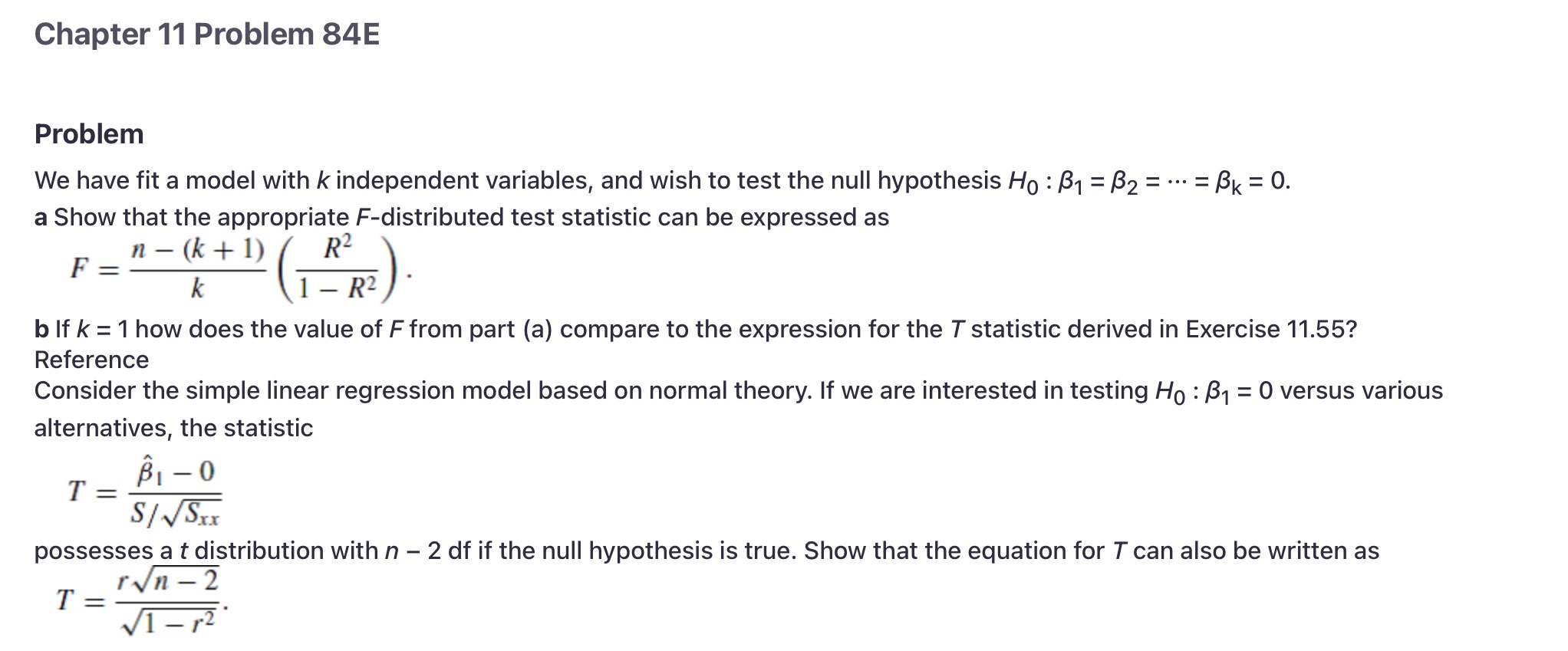 Chapter 11 Problem 84E Problem We have fit a model with