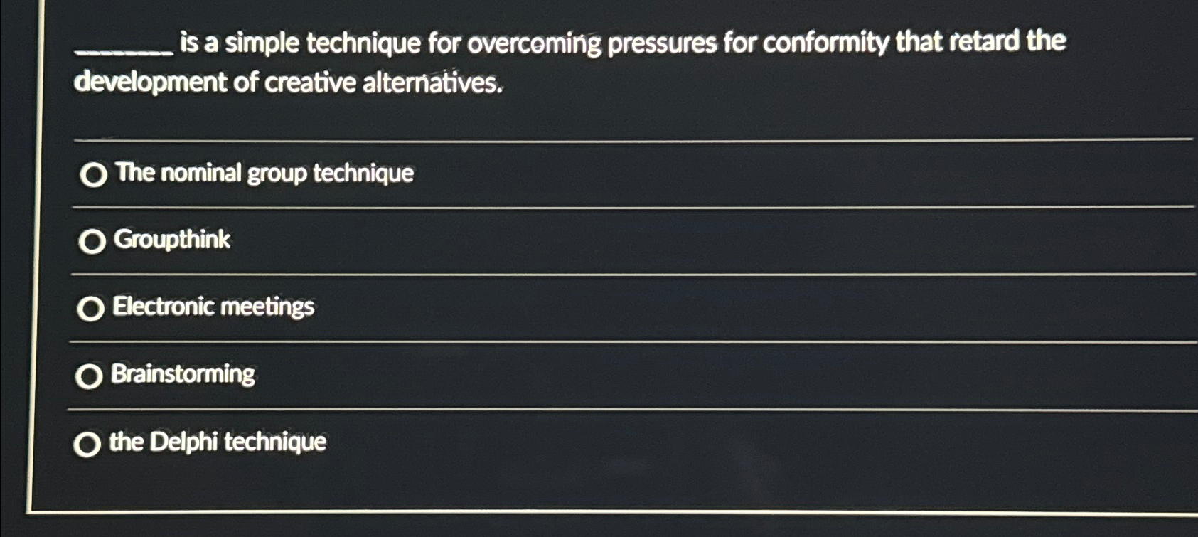  is a simple technique for overceming pressures for conformity that retard