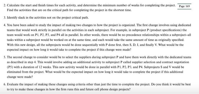 been made project manager for the design of a new cell phone.
