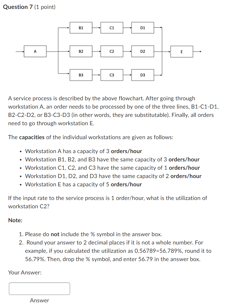  A service process is described by the above flowchart. After going