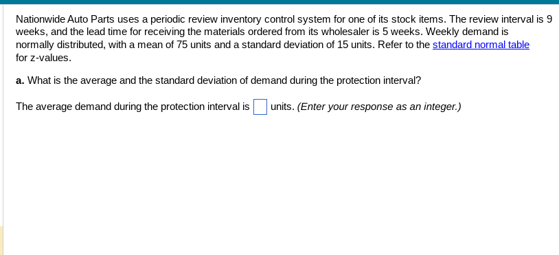 The table below shows the total area under the normal curve for