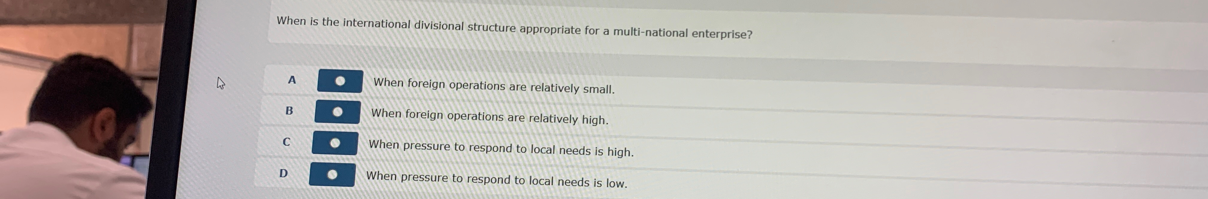  When is the international divisional structure appropriate for a multi-national enterprise?