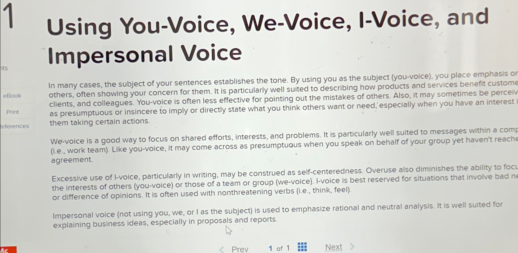  Using You-Voice, We-Voice, I-Voice, and Impersonal Voice In many cases, the