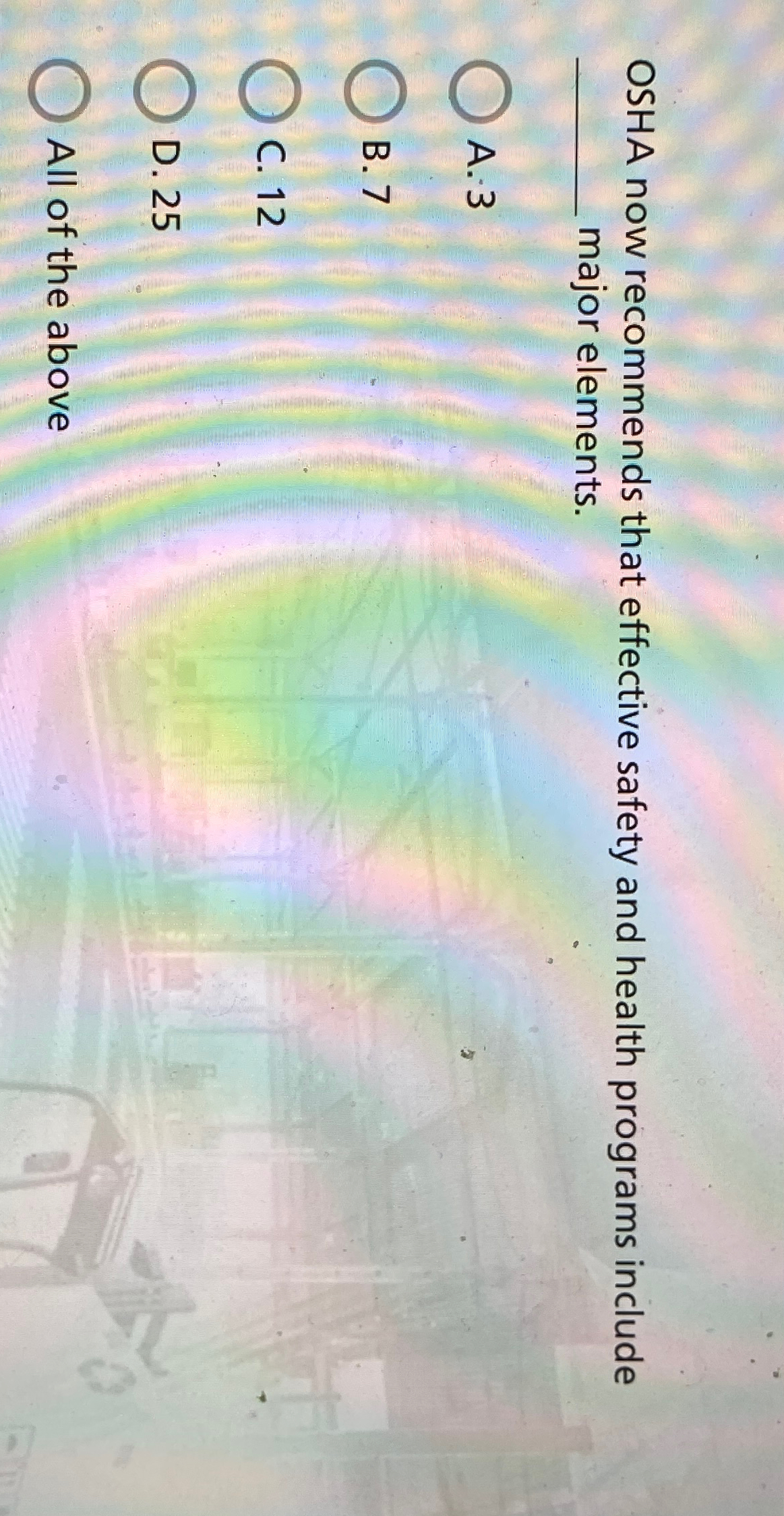  OSHA now recommends that effective safety and health programs include major