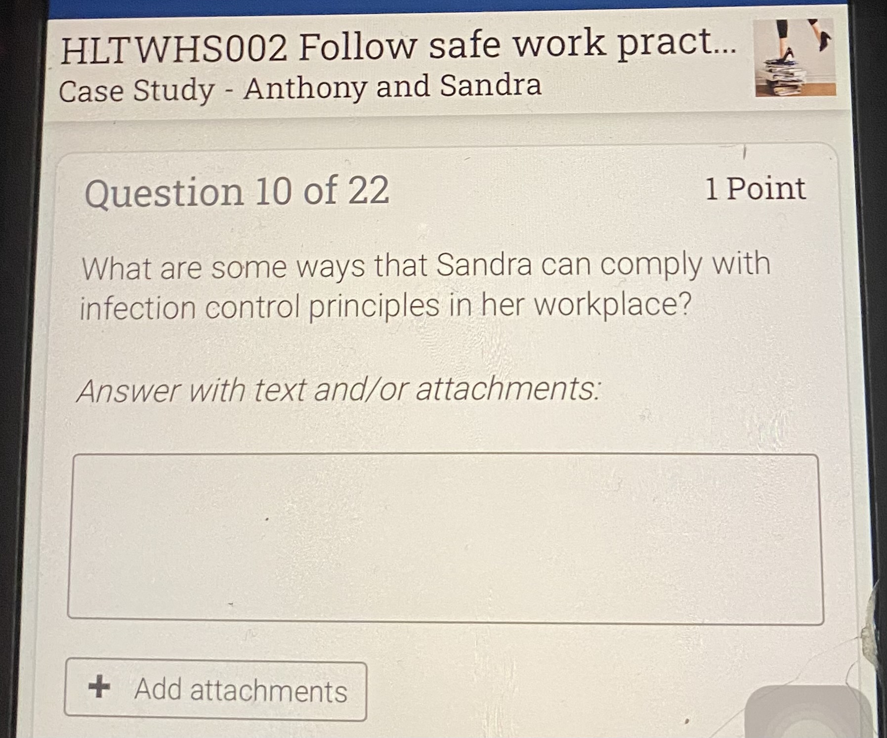  HLTWHS002 Follow safe work pract... Case Study - Anthony and Sandra
