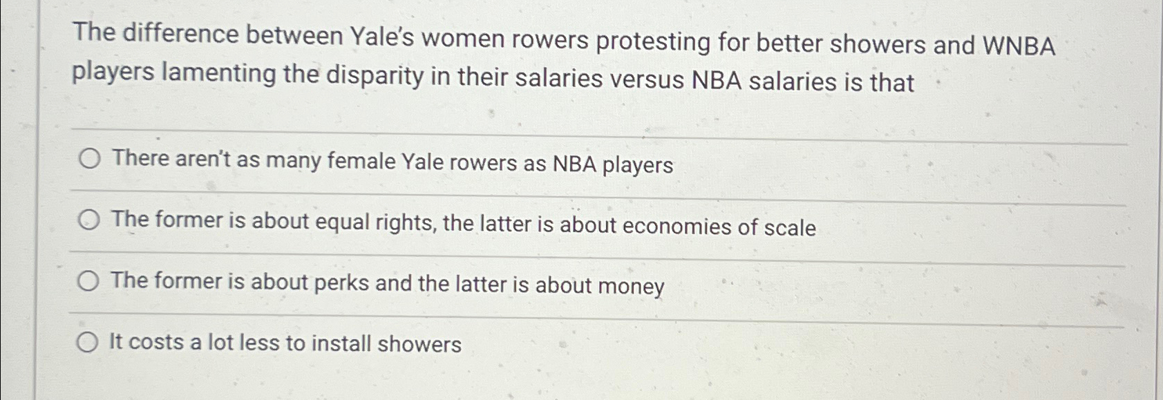  The difference between Yale's women rowers protesting for better showers and
