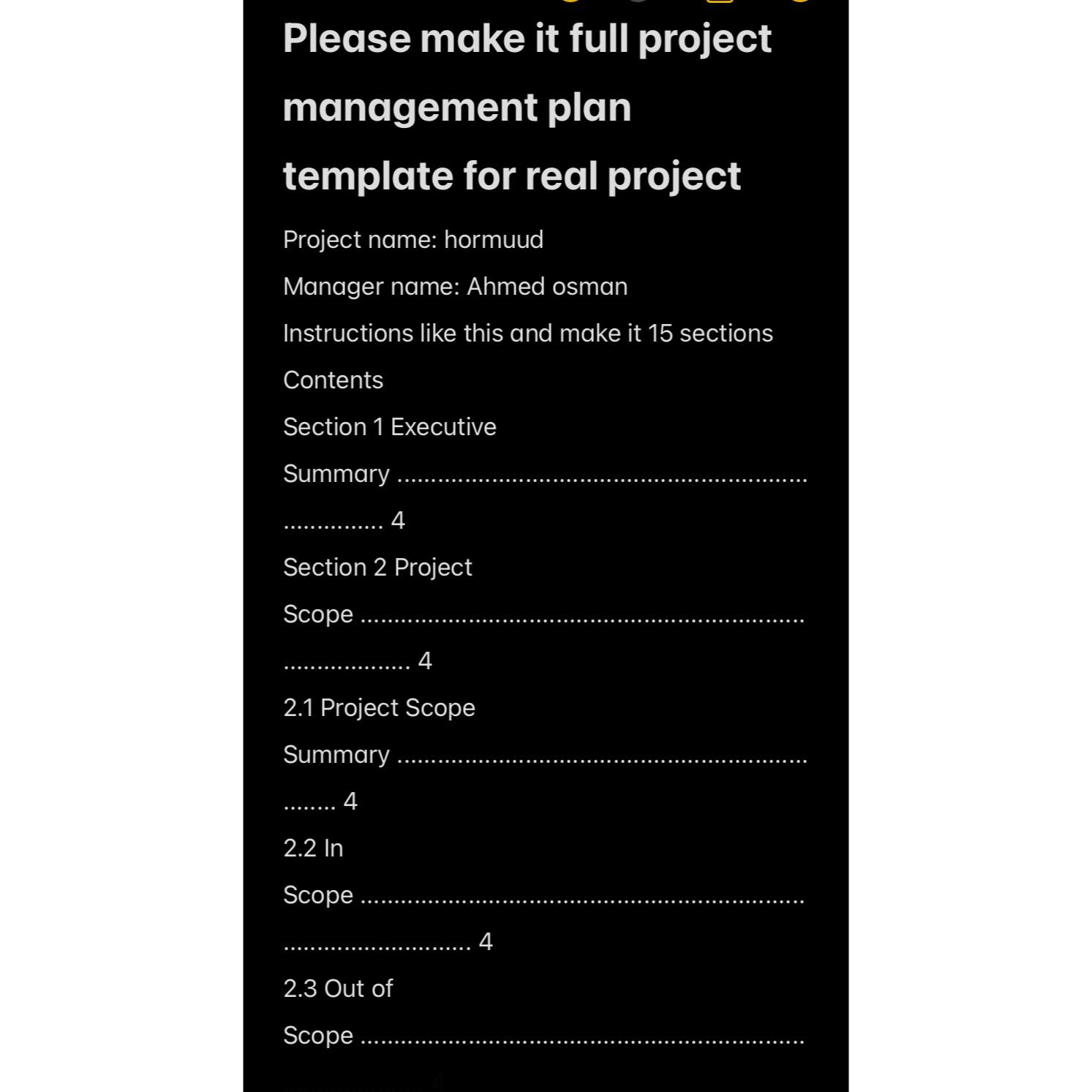  Please make it full project management plan template for real project