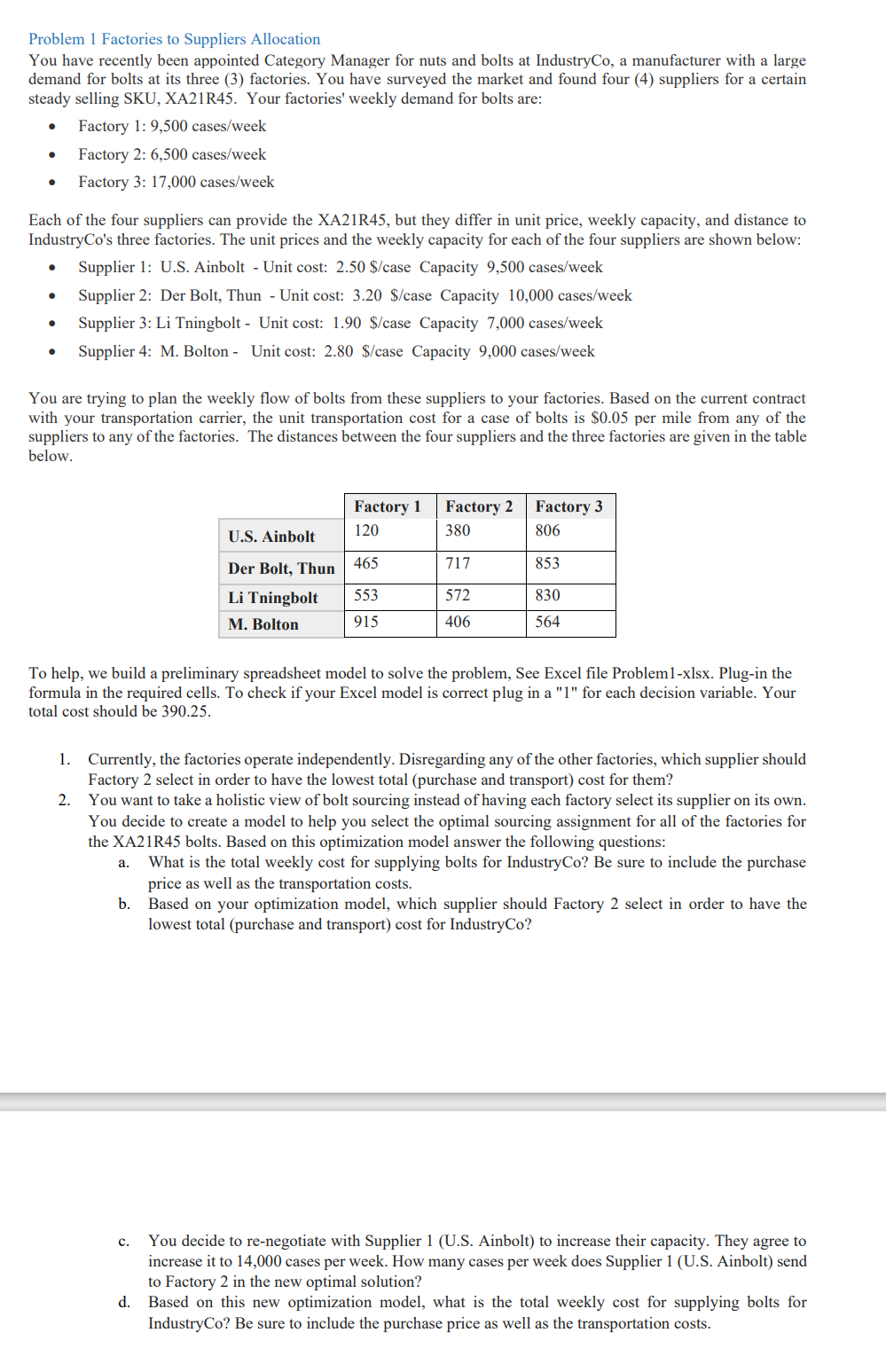 network design problem. Solve it as an optimization model (operation research) only