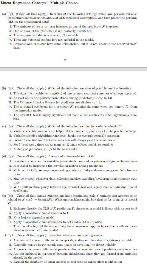 I need solutions for these stats multiple choice questions (image attached) Linear