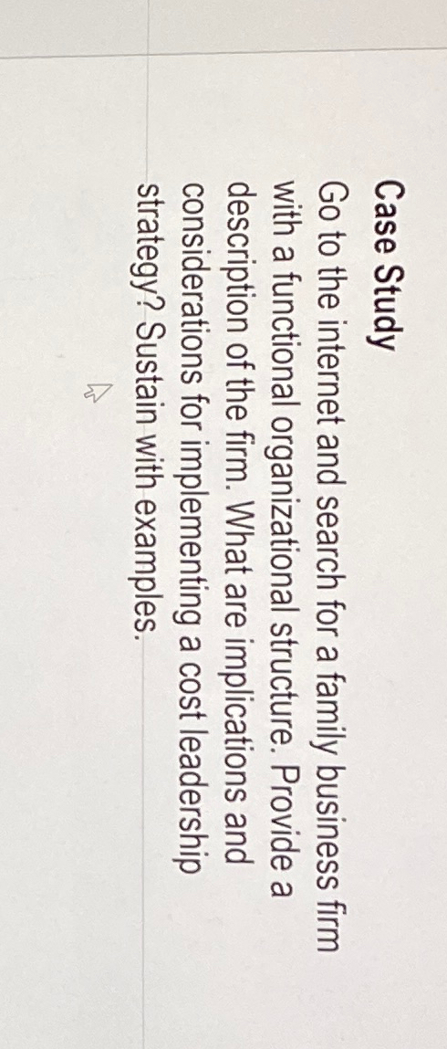  Case Study Go to the internet and search for a family