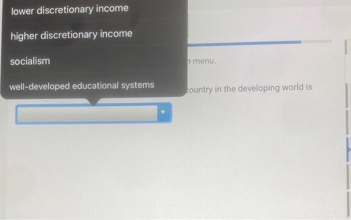 of the most common characteristics of a country in the developing world