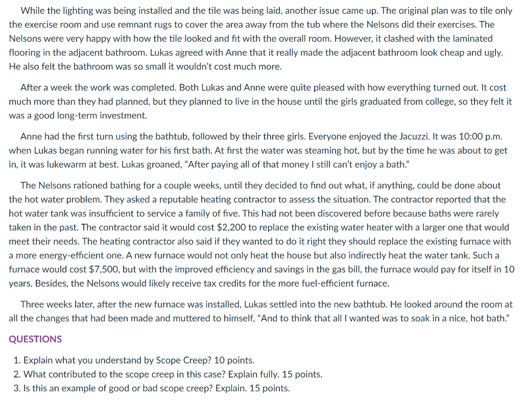 Thank you!! ****** HOME IMPROVEMENT PROJECT [CASE STUDY]: The case presented below