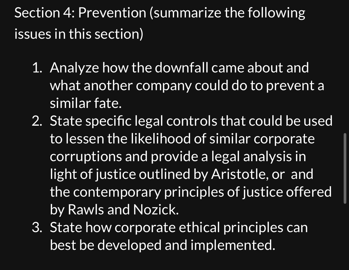  Section 4: Prevention (summarize the following issues in this section) Analyze