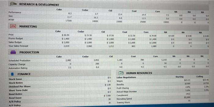Need help with capsim competition round 3 summary. please see picture. 