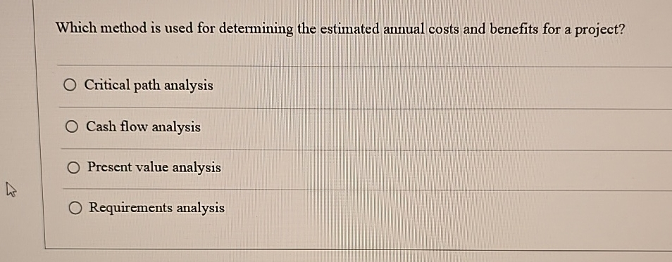  Which method is used for determining the estimated annual costs and