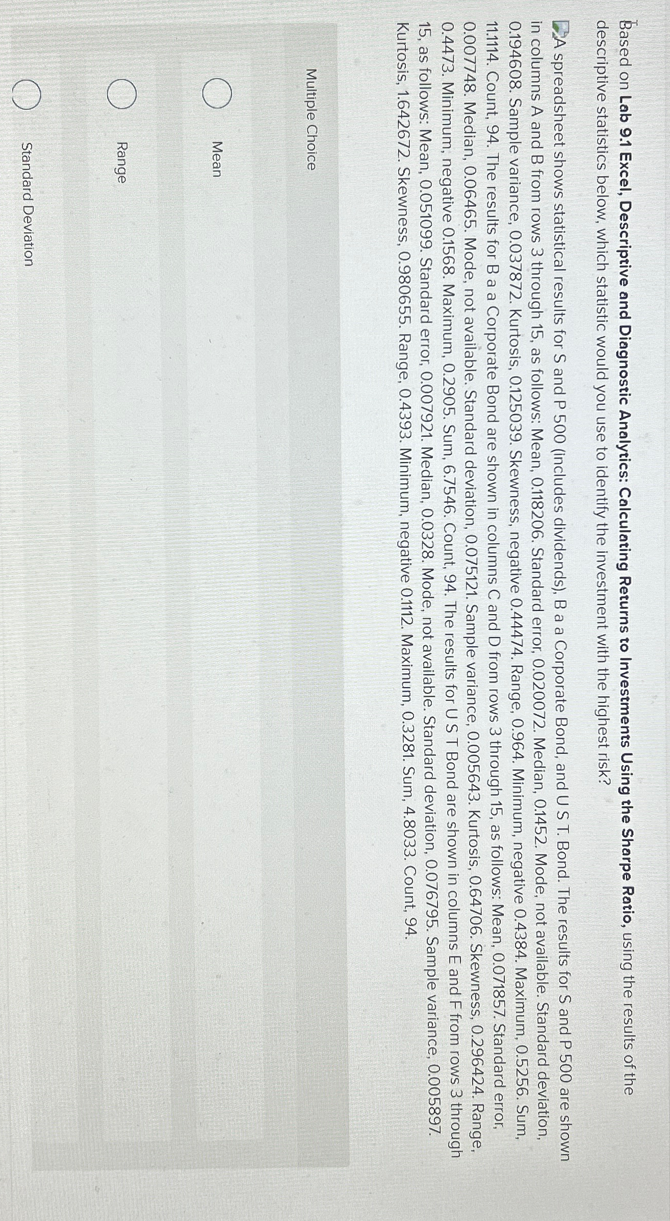  Based on Lab 9.1 Excel, Descriptive and Diagnostic Analytics: Calculating Returns