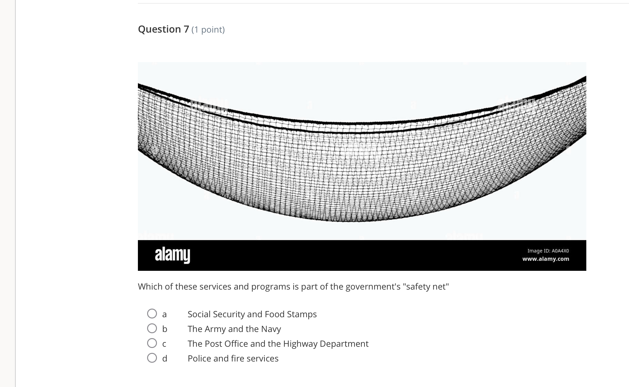  Question 7(1 point) alamy Image ID: A0A4X0 www.alamy.com Which of these