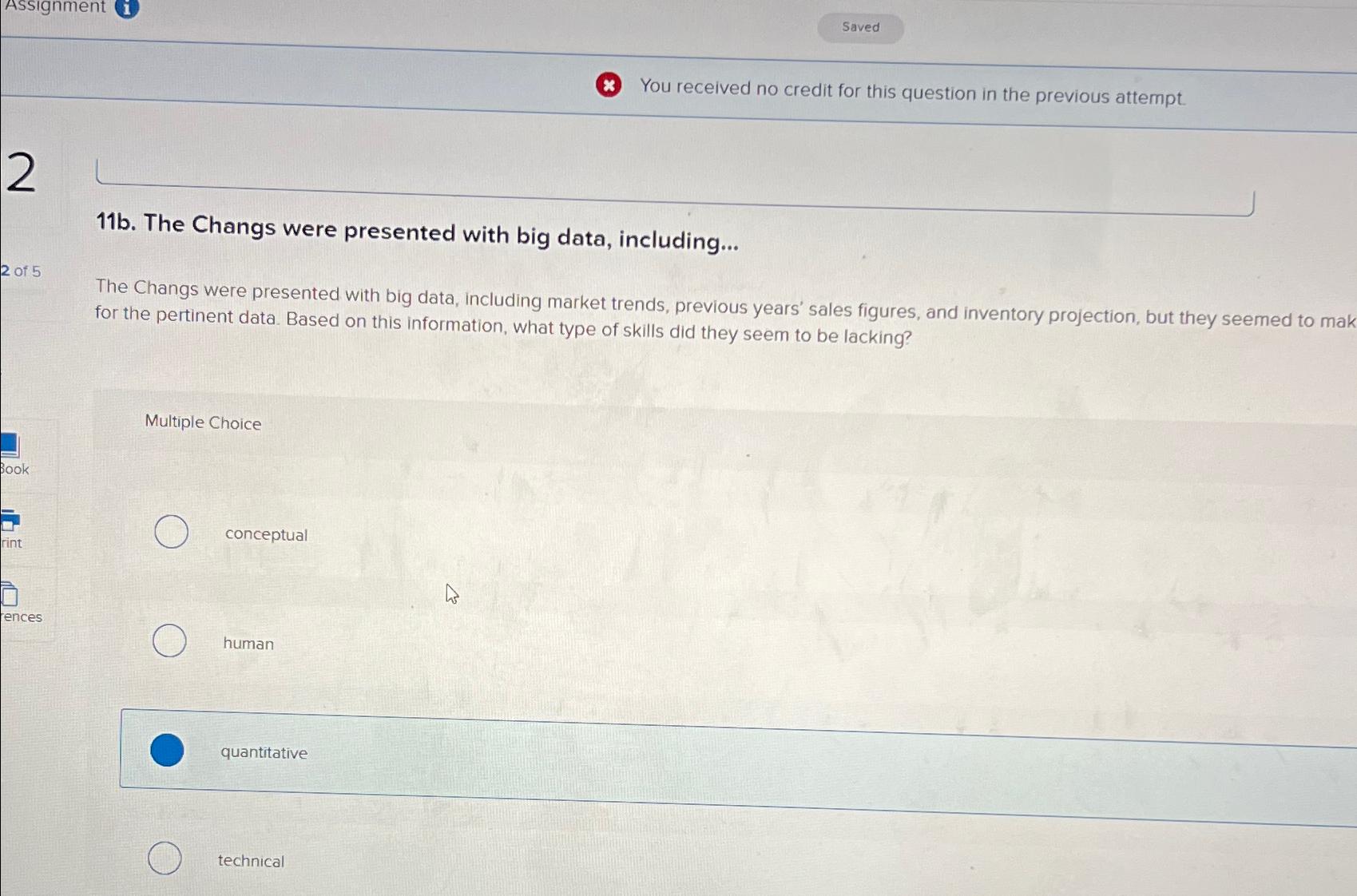  Assignment (i) You received no credit for this question in the