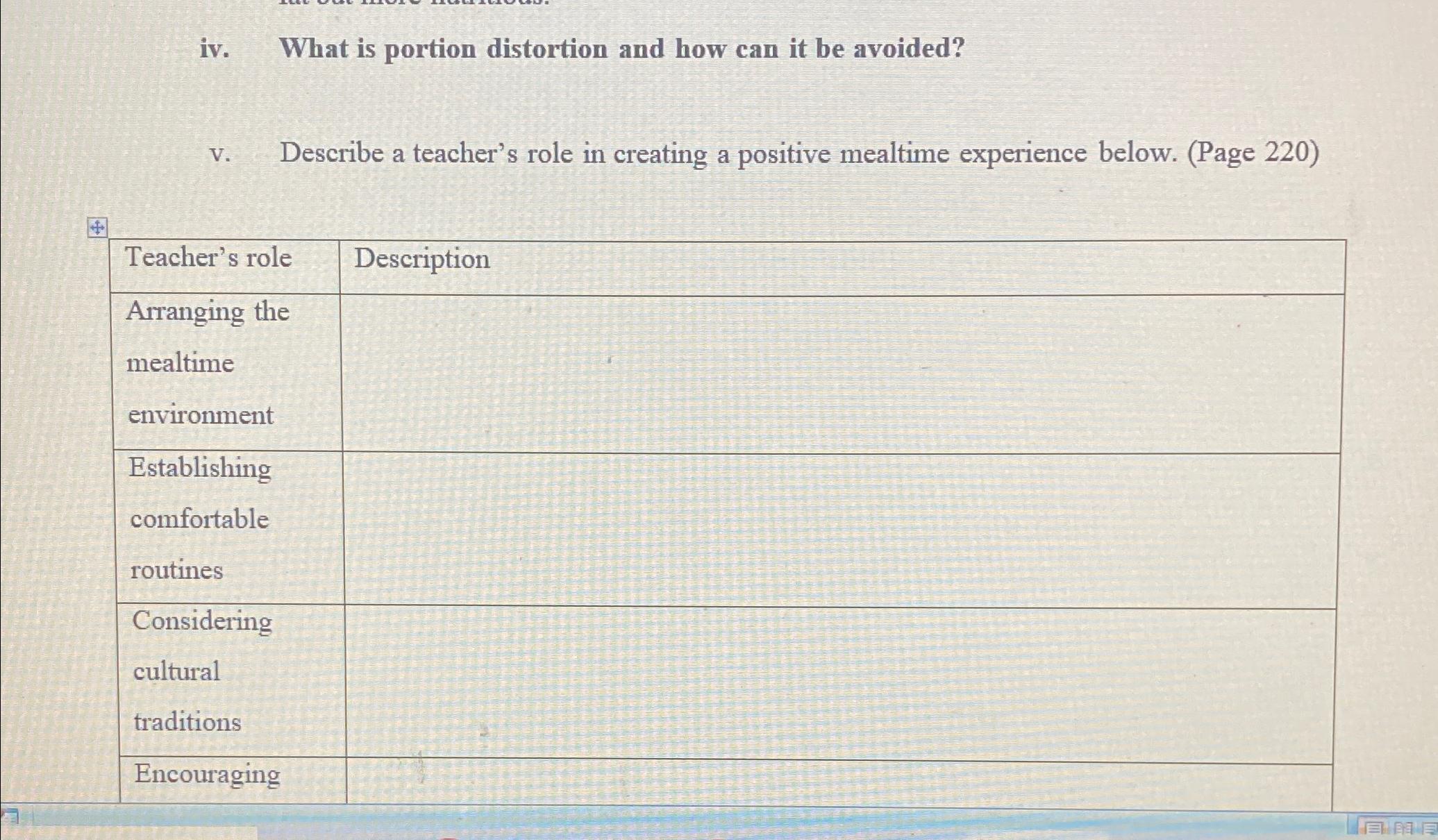  iv. What is portion distortion and how can it be avoided?