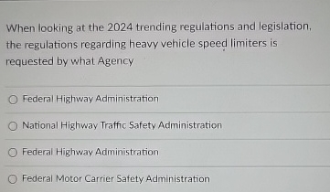  When looking at the 2024 trending regulations and legislation, the regulations