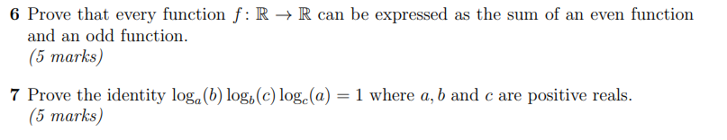 6 Prove that every function f: R R can be expressed